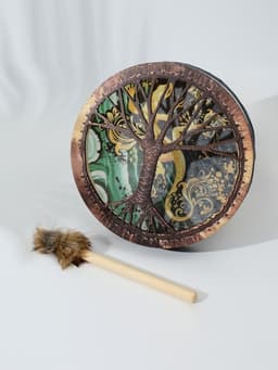 Шаманский бубен «Ящерица», музыкальный инструмент, с колотушкой, 5×25×25 см