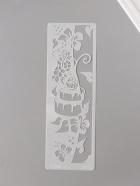 Трафарет бордюрный пластик «Торт с цветами», 10×30 см