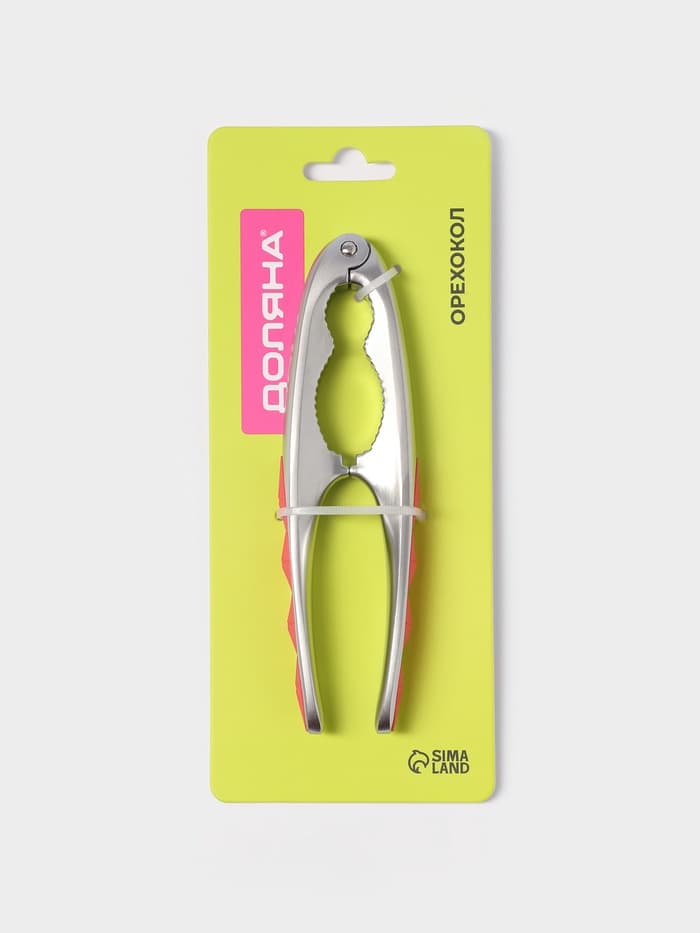 Орехокол Доляна Redline, 4.2×1.7×15.5 см, нержавеющая сталь, красный