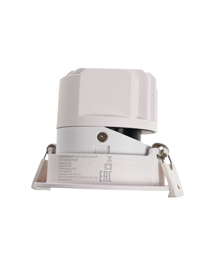 Светильник светодиодный, встраиваемый, поворотный, 6 Вт, 6500К, с драйвером, D75, белый