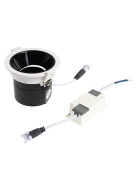 Светильник светодиодный, встраиваемый, поворотный, 6 Вт, 4000К, с драйвером, D75, чёрный, белый