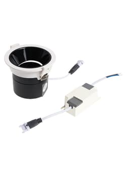 Светильник светодиодный, встраиваемый, поворотный, 6 Вт, 4000К, с драйвером, D75, чёрный, белый
