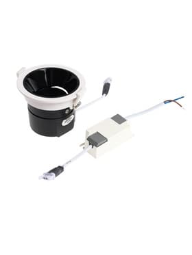 Светильник светодиодный, встраиваемый, поворотный, 6 Вт, 6500К, с драйвером, D75, чёрный, белый
