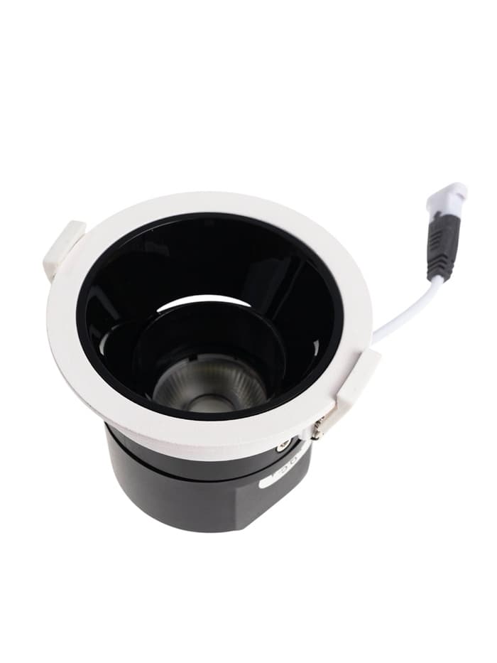 Светильник светодиодный, встраиваемый, поворотный, 6 Вт, 6500К, с драйвером, D75, чёрный, белый