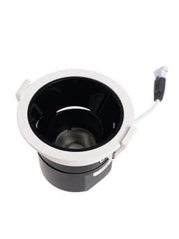 Светильник светодиодный, встраиваемый, поворотный, 6 Вт, 6500К, с драйвером, D75, чёрный, белый