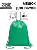 Мешок для обуви 420×340 мм, Calligrata «Стандарт», плотность 210 D, зелёный