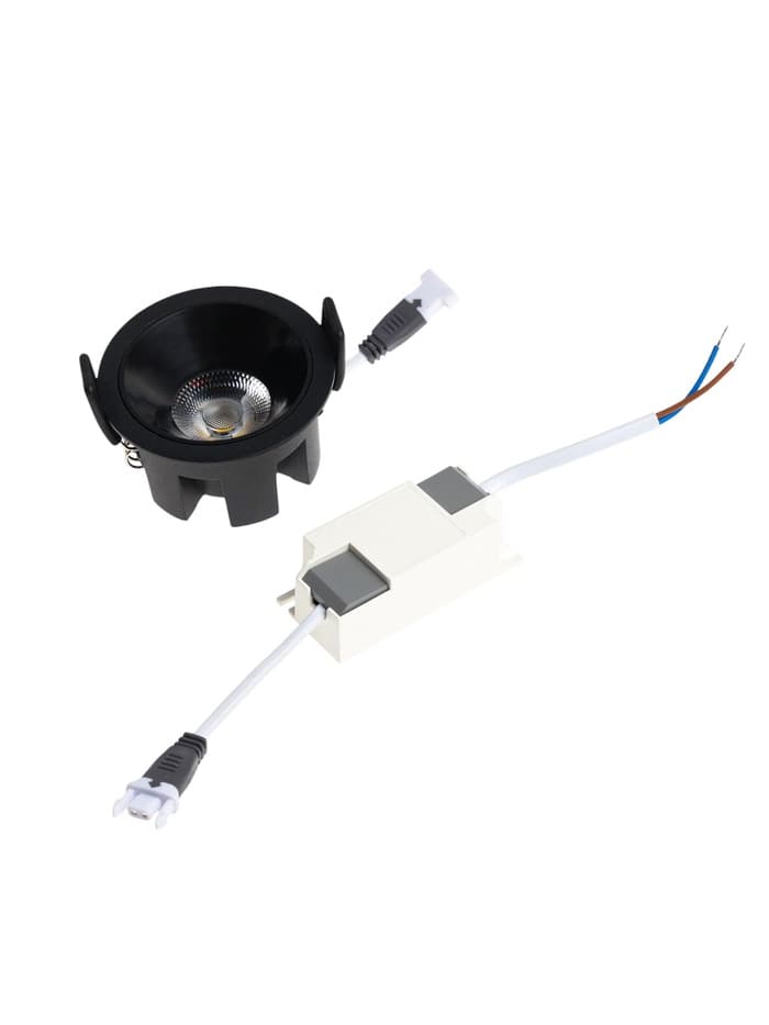 Светильник светодиодный, встраиваемый, 6 Вт, 4000К, с драйвером, D65, чёрный