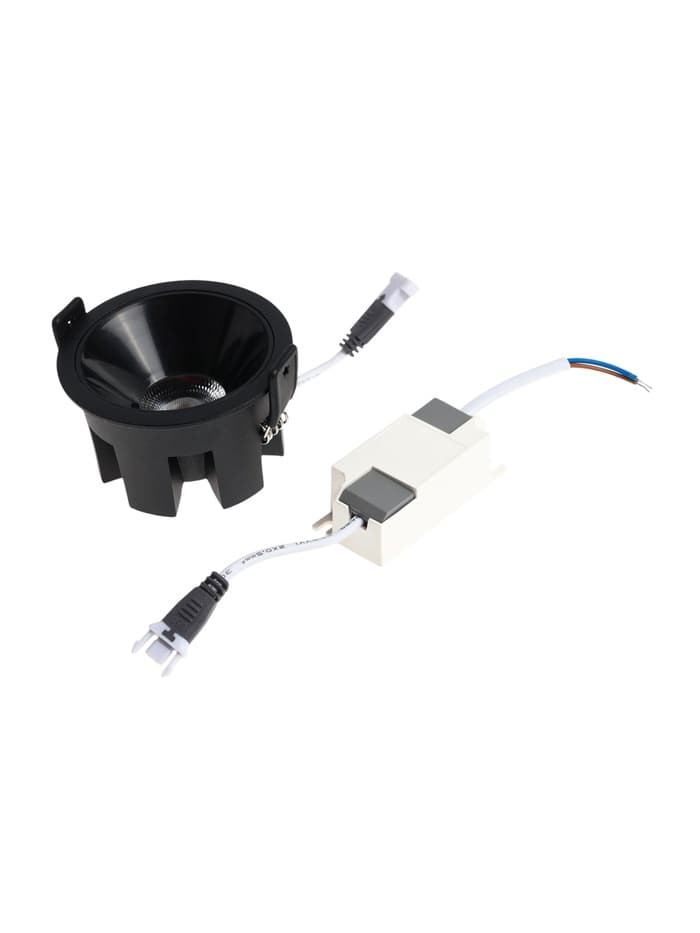 Светильник светодиодный, встраиваемый, 12 Вт, 4000К, с драйвером, D65, чёрный