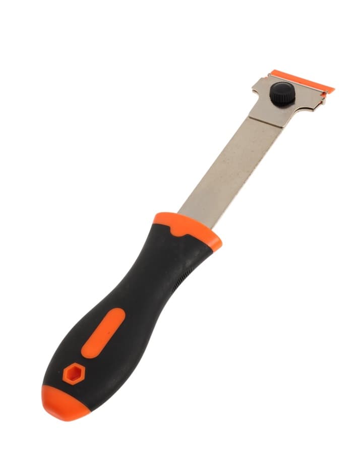 Скребок ТУНДРА, обрезиненная рукоятка, лезвие из пластика, 245 мм