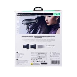 Фен для волос Hoco HP12, 6 режимов, 2 насадки, чёрный