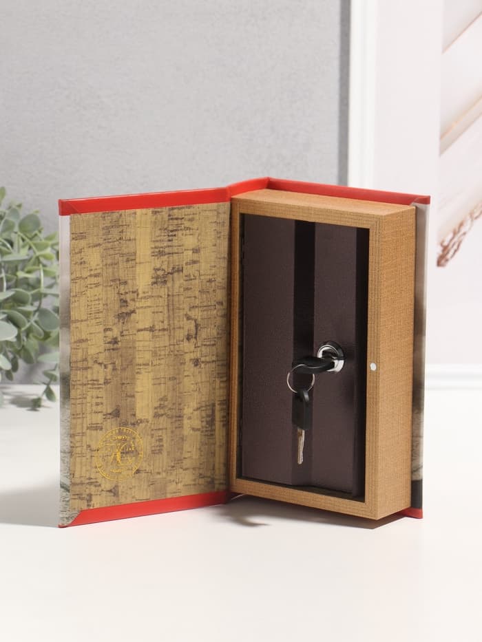 Шкатулка книга - сейф «История железных дорог России», дерево, искусственная кожа, 3D тиснение, 21×13×5 см