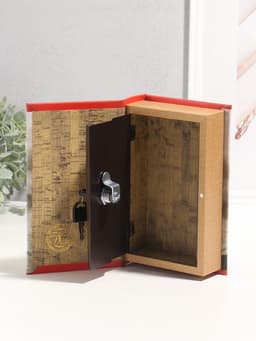 Шкатулка книга - сейф «История железных дорог России», дерево, искусственная кожа, 3D тиснение, 21×13×5 см