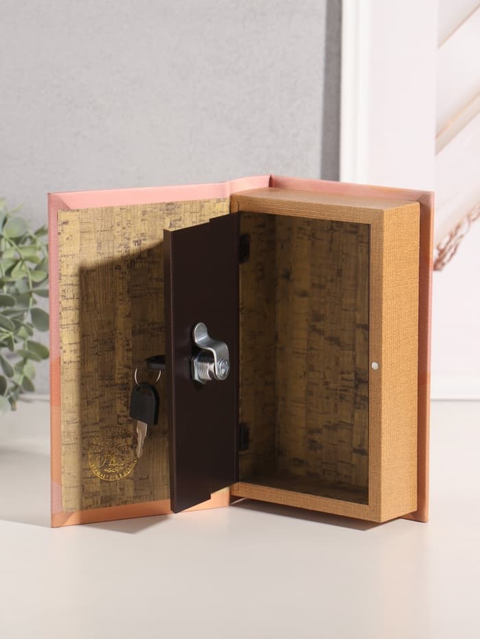 Шкатулка книга - сейф «9 месяцев счастья», дерево, искусственная кожа, тиснение, 21×13×5 см