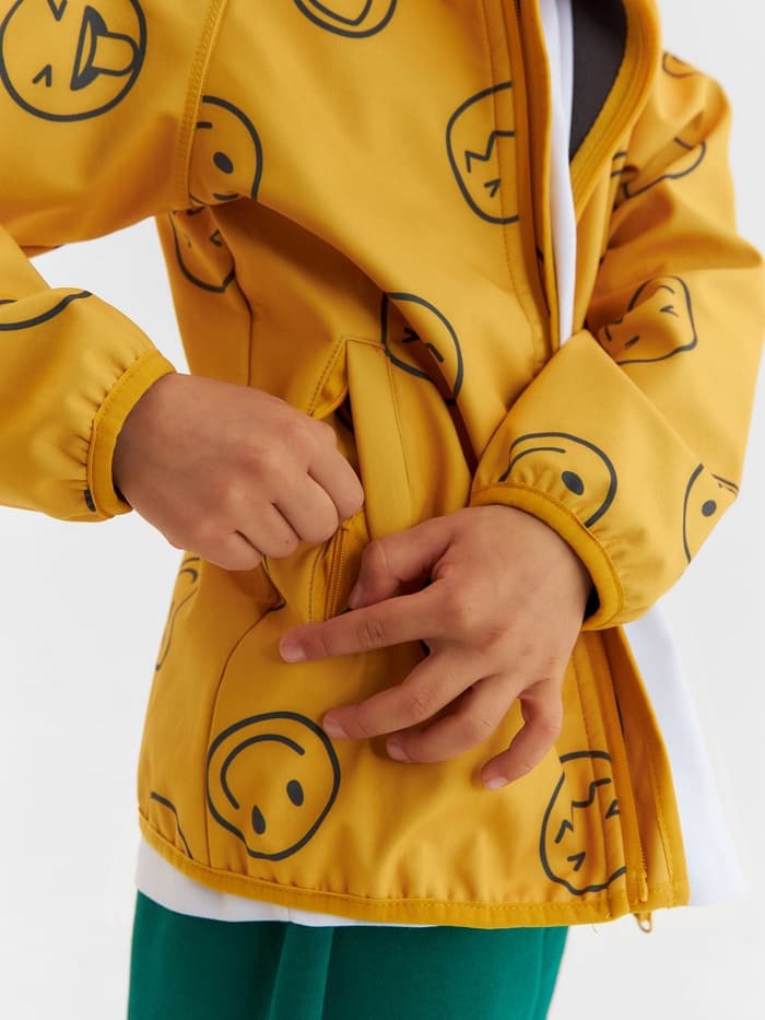 Ветровка для мальчика на флисе KAFTAN «Смайл», жёлтая, рост 98 см