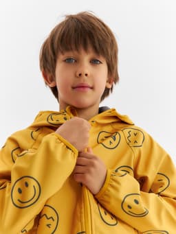 Ветровка для мальчика на флисе KAFTAN «Смайл», жёлтая, рост 98 см