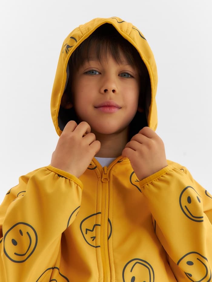 Ветровка для мальчика на флисе KAFTAN «Смайл», жёлтая, рост 98 см