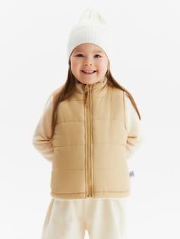 Жилет для девочки KAFTAN утепленный, бежевый, размер 32 (110-116 см)