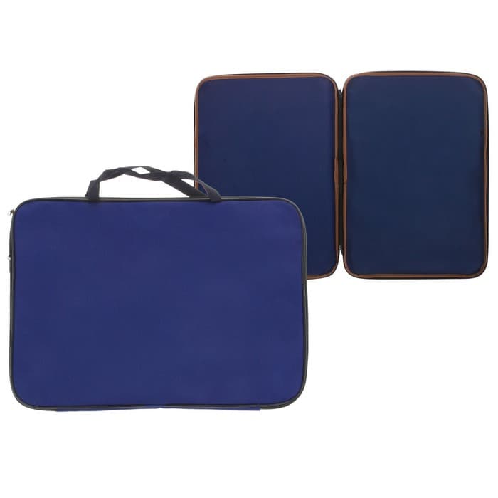 Папка А3 Calligrata, с ручками, текстиль, 20 мм, стандарт, 450×350 мм, синяя, 600D