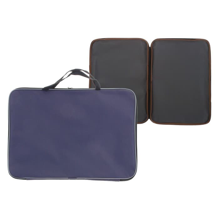 Папка А3 Calligrata, с ручками, текстиль, 20 мм, стандарт, 450×350 мм, серая, 600D