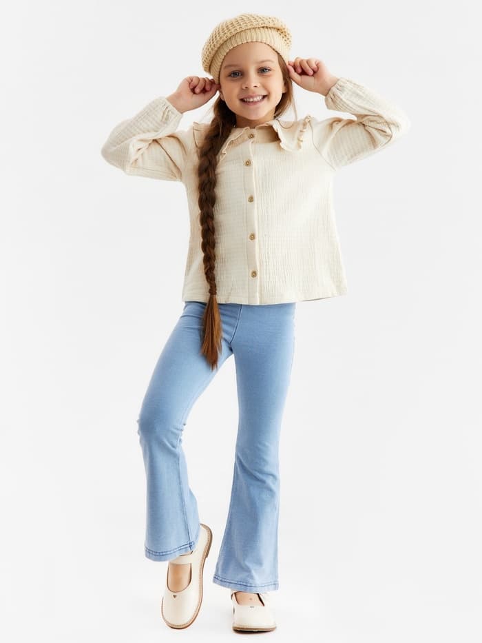 Брюки детские KAFTAN, размер 38 (146-152 см), голубые