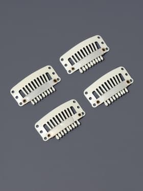 Зажимы для наращивания волос, набор - 4 шт., 3.2 (±1) см, бежевые