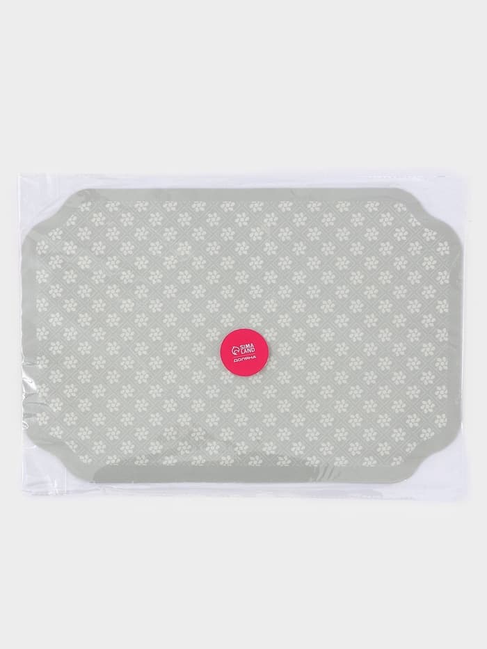 Коврик для сушки посуды Доляна Daisies, влаговпитывающий, 45×30 см, серый