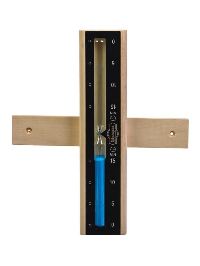 Часы песочные для бани и сауны, 15 мин, деревянные, алюминий, сосна