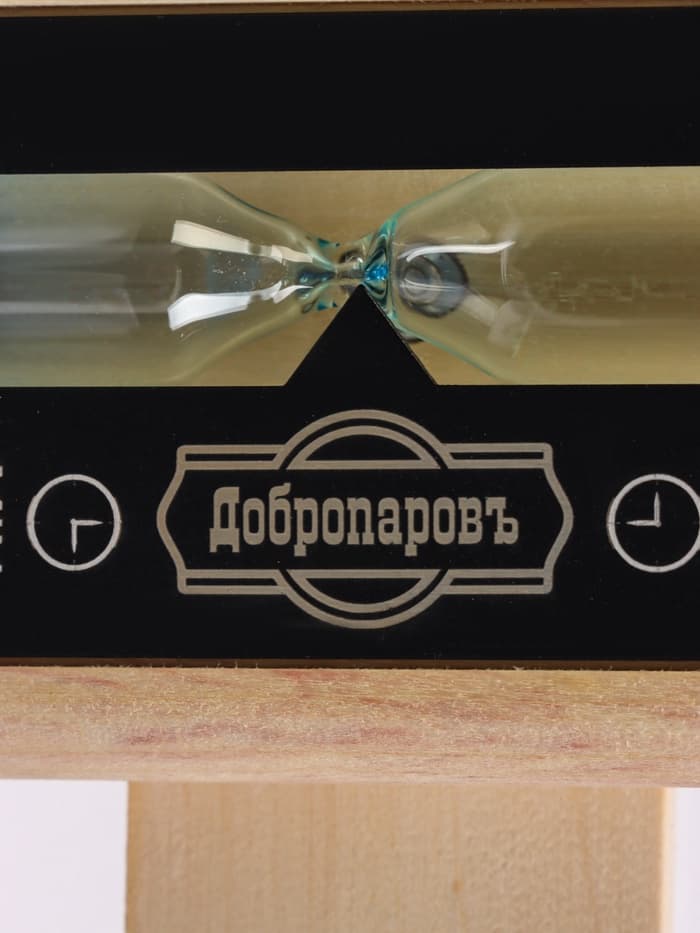 Часы песочные для бани и сауны, 15 мин, деревянные, алюминий, сосна