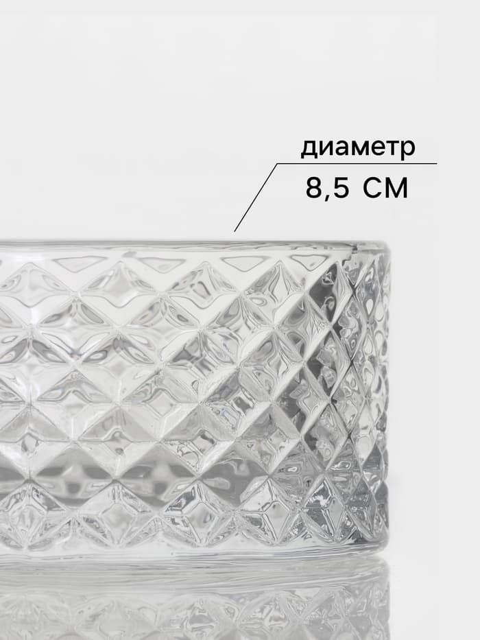 Икорница Доляна «Рапунцель», 130 мл, 8.5×10 см, стекло, прозрачная