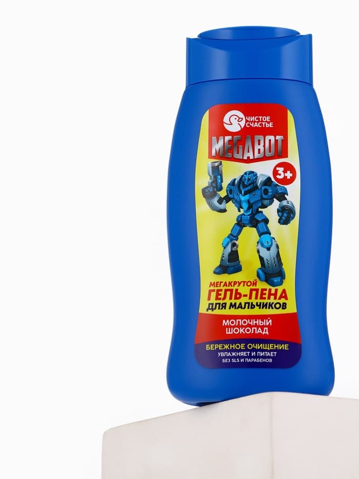 Гель-пена для мальчиков «Мегакрутая пена», аромат молочный шоколад, 250 мл, Чистое счастье