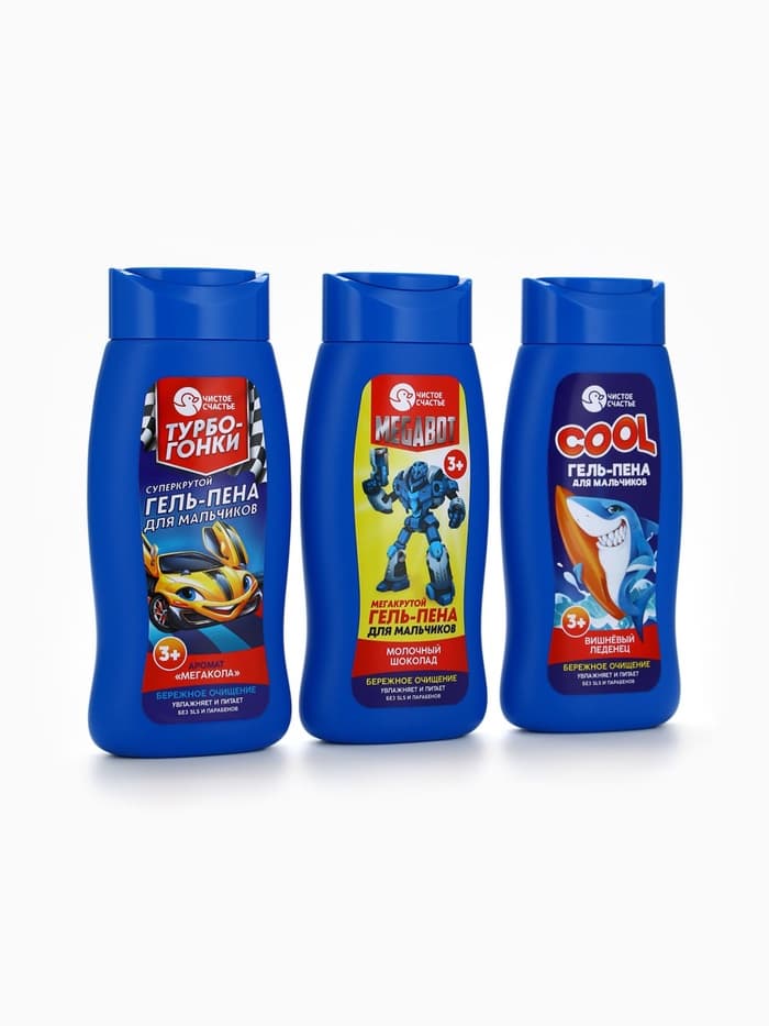 Гель-пена для мальчиков COOL, вишневый леденец, 250 мл, Чистое счастье