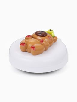 Расчёска массажная «Капибара», складная, с зеркалом, d=6.5 см, белая