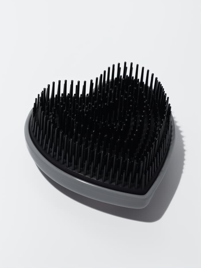 Расчёска массажная «Сердце», складная, 8.5×8.5 см, серая