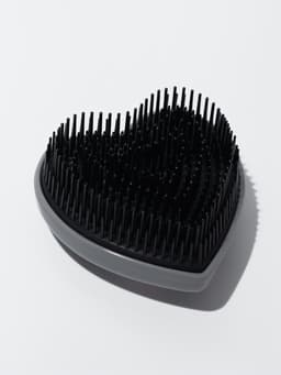 Расчёска массажная «Сердце», складная, 8.5×8.5 см, серая