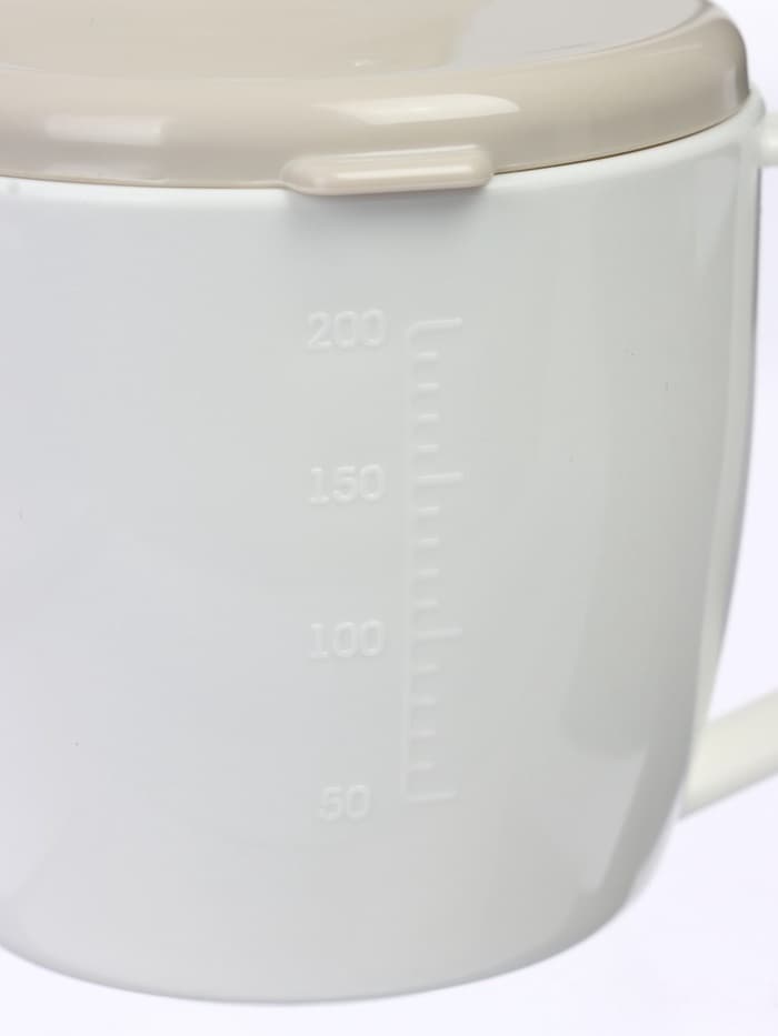 Поильник с ручками, белый/ бежевый