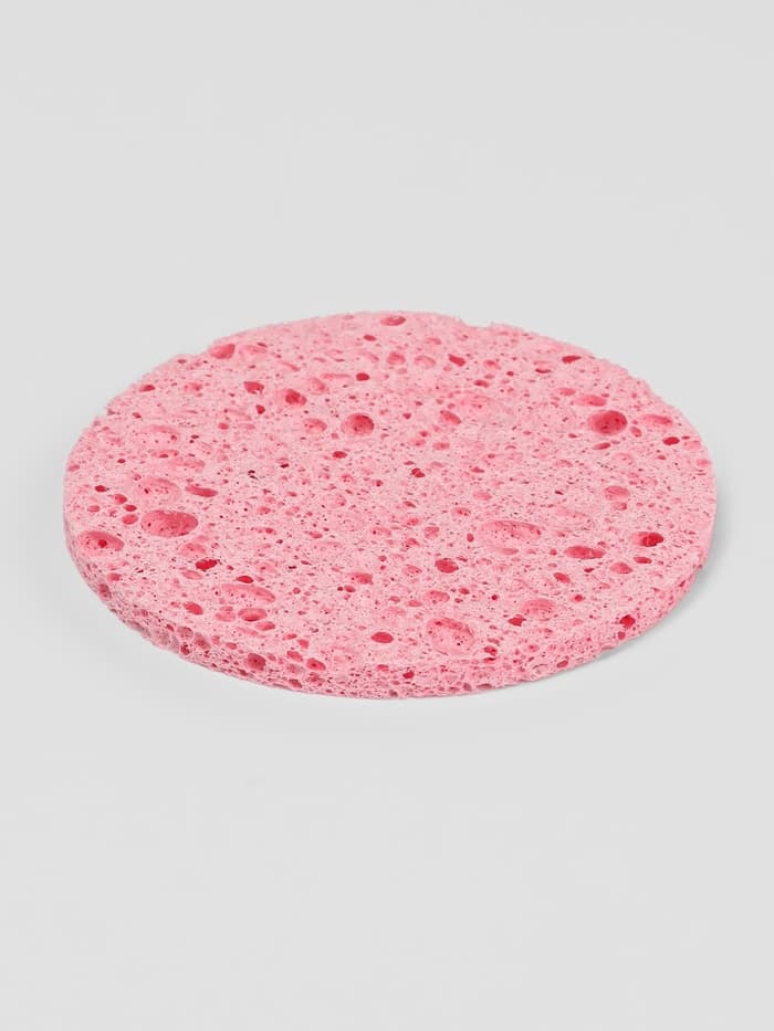 Спонж для умывания, набор - 2 шт., d=8 см, розовый/синий
