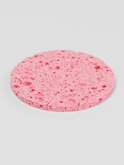 Спонж для умывания, набор - 2 шт., d=8 см, розовый/синий