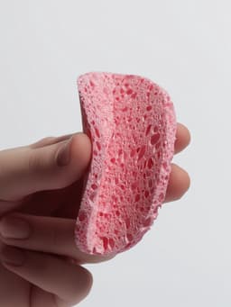 Спонж для умывания, набор - 2 шт., d=8 см, розовый/синий