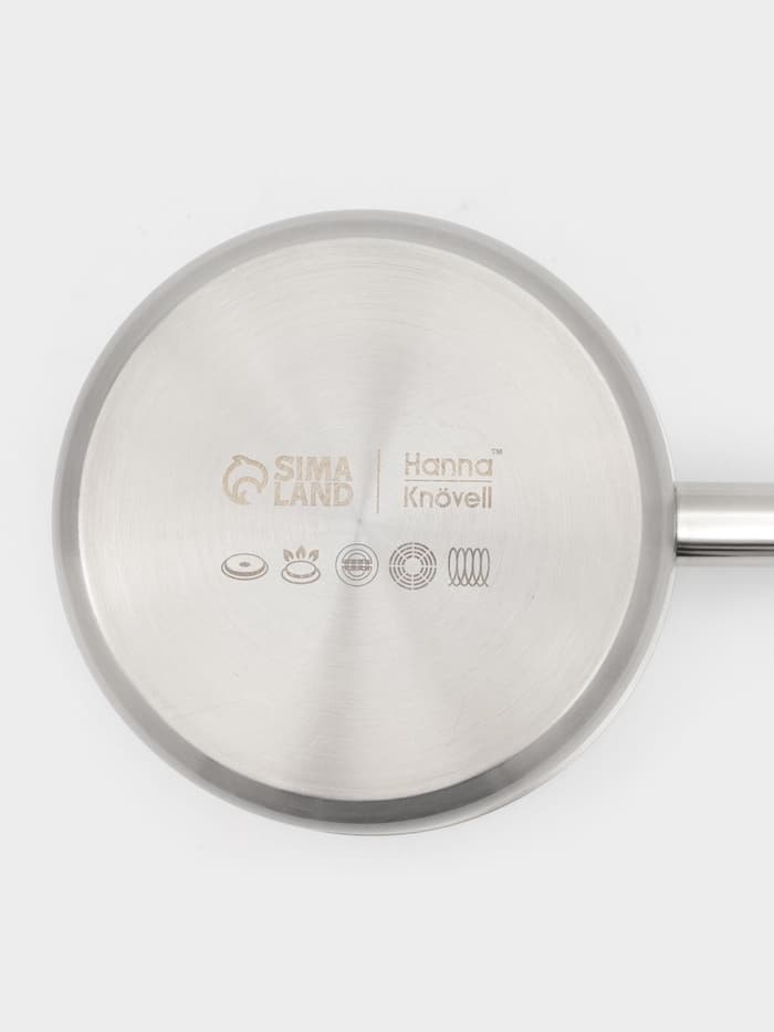 Ковш Hanna Knövell, 2 л, d=16, h=10 см, с крышкой, толщина стенки 0.8 мм, индукция, нержавеющая сталь