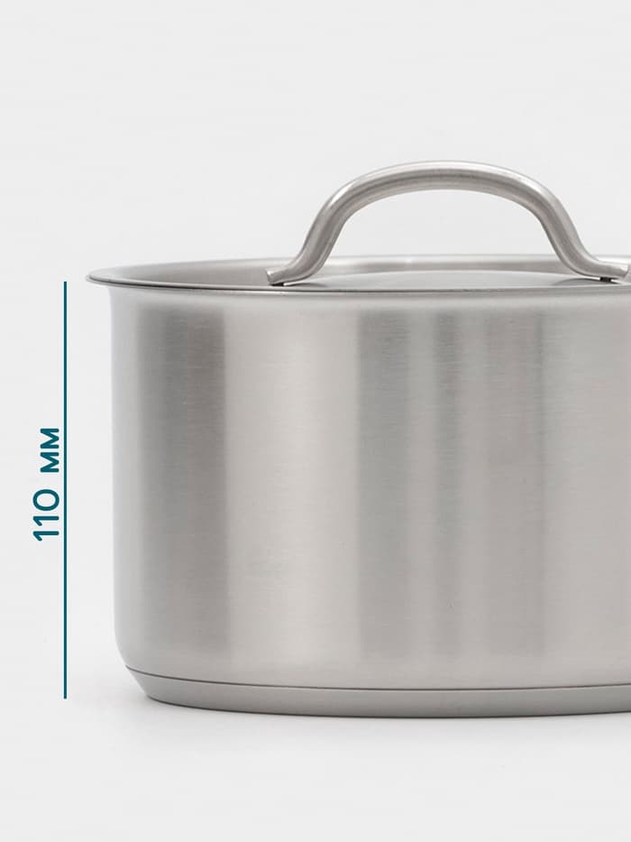 Ковш Hanna Knövell, 2.8 л, d=18, h=11 см, с крышкой, толщина стенки 0.8 мм, индукция, нержавеющая сталь