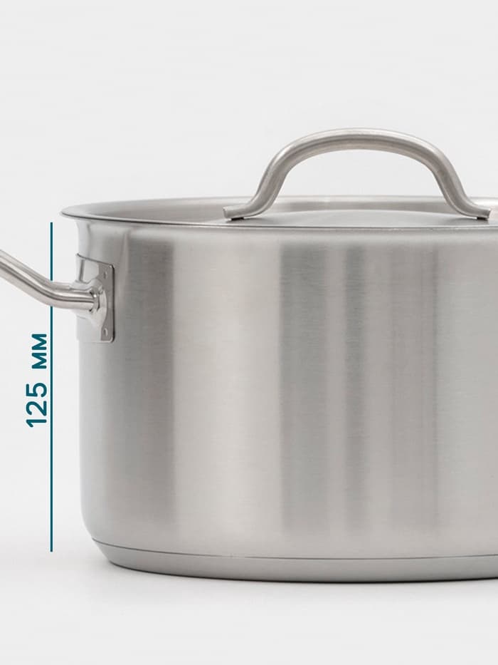 Ковш Hanna Knövell, 4 л, d=20, h=12.5 см, с крышкой, толщина стенки 0.8 мм, индукция, нержавеющая сталь