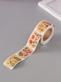 Наклейка бумага крафт «Бирки. Цветы», 3×5 см 200 шт., в рулоне