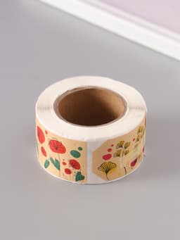 Наклейка бумага крафт «Бирки. Цветы», 3×5 см 200 шт., в рулоне