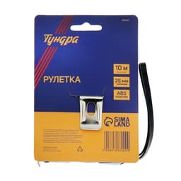 Рулетка ТУНДРА, пластиковый корпус, 10 м × 25 мм