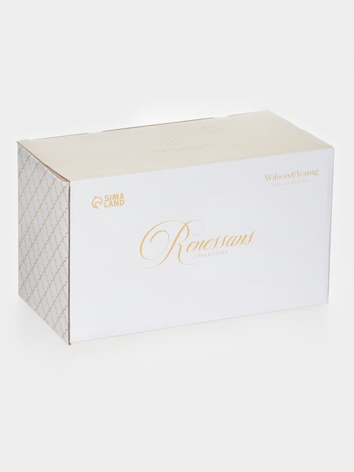 Набор сервировочный WY Renessans, 2 предмета: молочник 265 мл, сахарница 300 мл, фарфор, белый