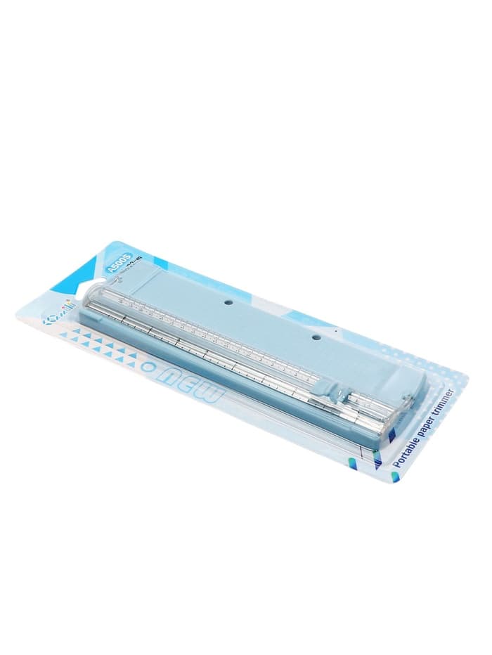 Резак для бумаги роликовый А5, до 3 листов, безопасное, голубой