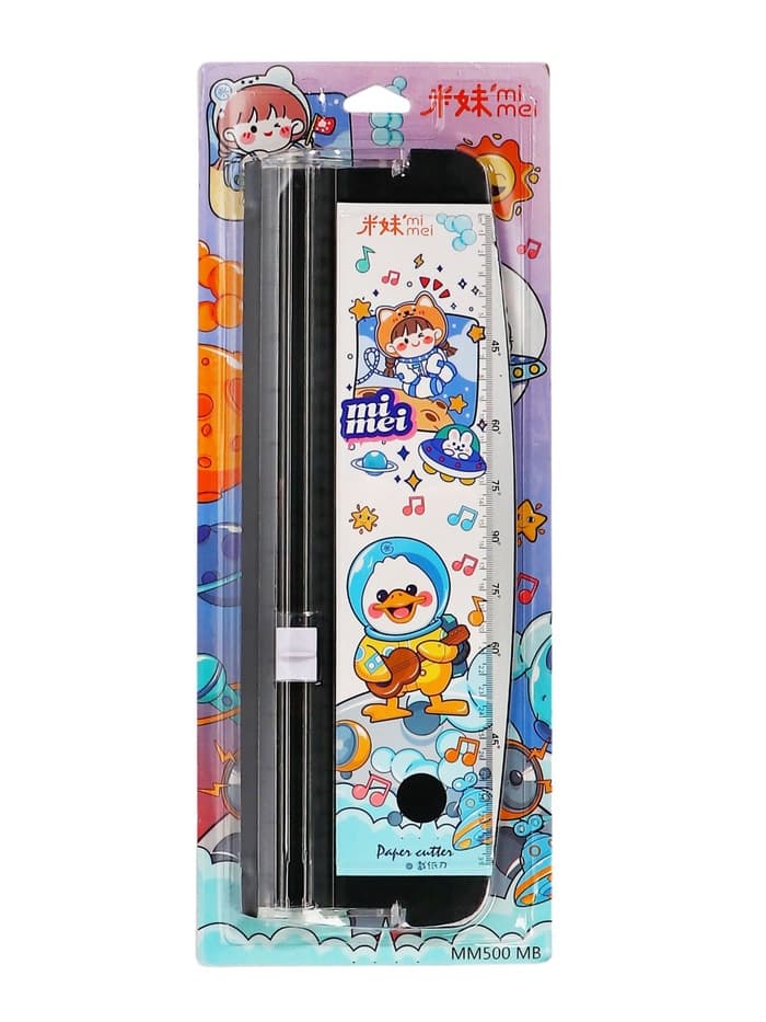 Резак для бумаги роликовый А4, до 3 листов, безопасное лезвие, длина реза 300 мм, черный