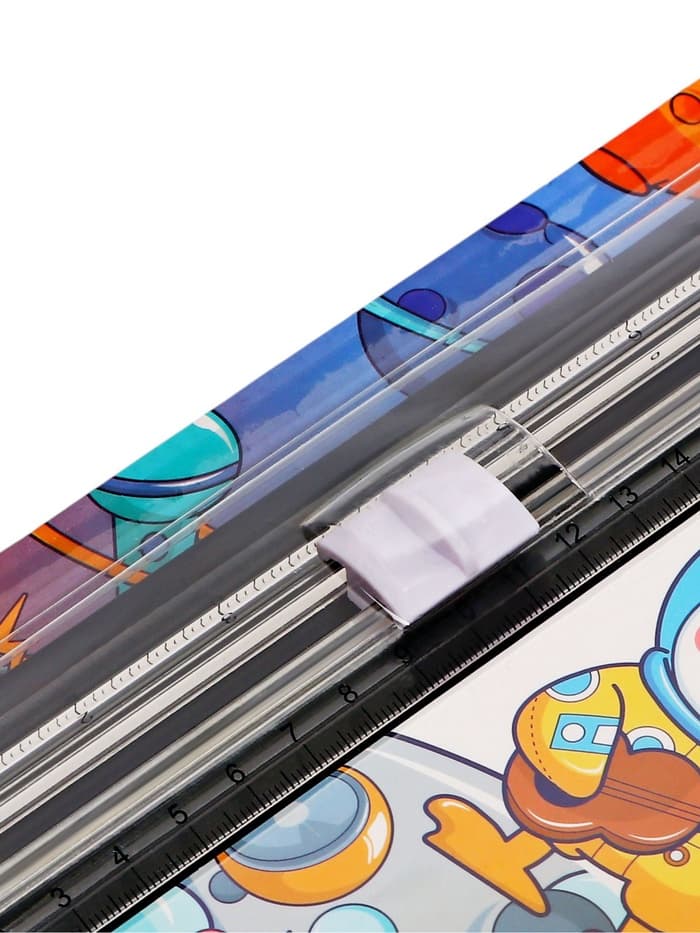 Резак для бумаги роликовый А4, до 3 листов, безопасное лезвие, длина реза 300 мм, черный