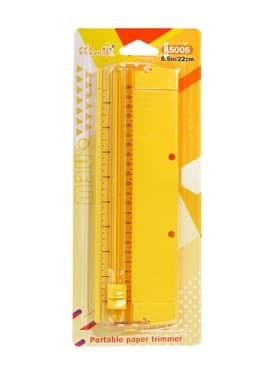 Резак для бумаги роликовый А5, до 3 листов, безопасное, желтый