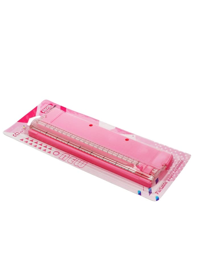 Резак для бумаги роликовый А5, до 3 листов, безопасное, розовый